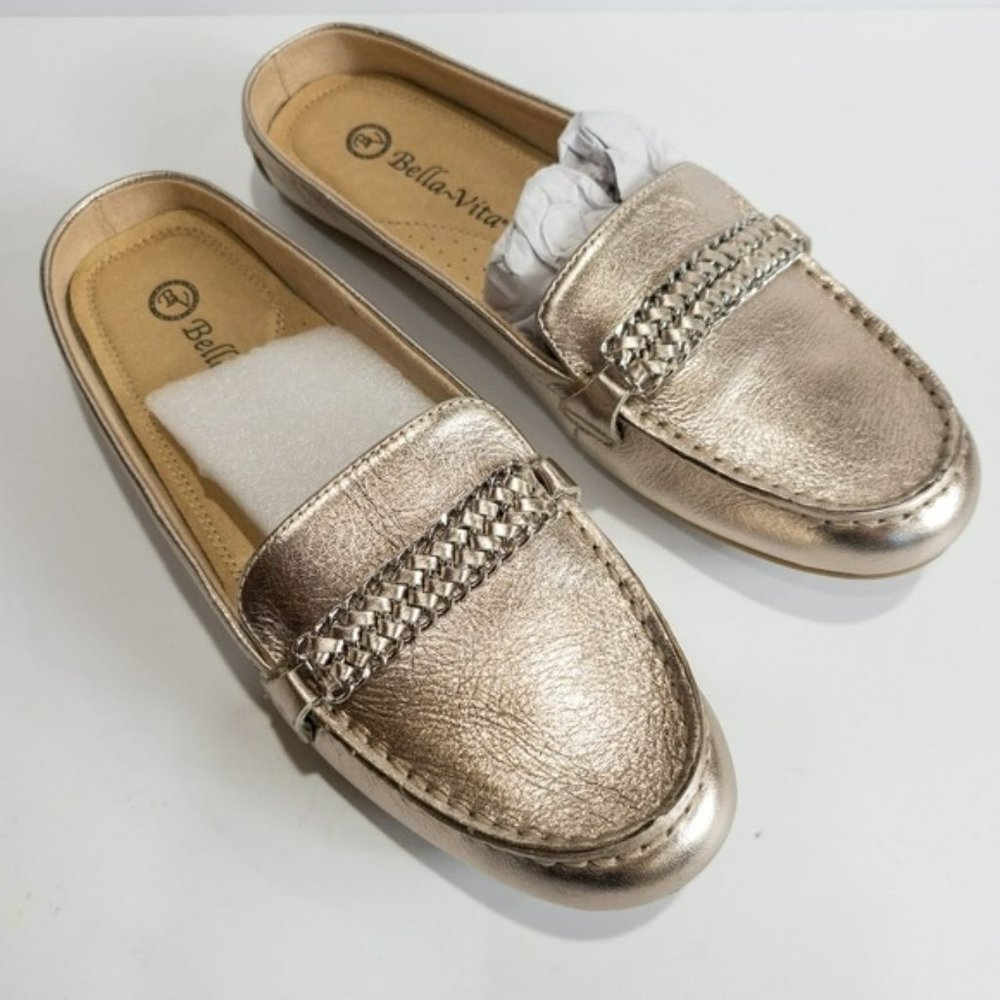 Bella Vita Lucinda Mule Loafer Champagne Leather -7.5 - Picture 8 of 9
